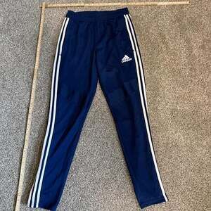Adidas Tiro Navy Blue Track Pants with White Stripes